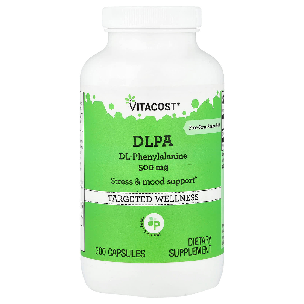 Vitacost, DLPA, 500 мг, 300 капсул