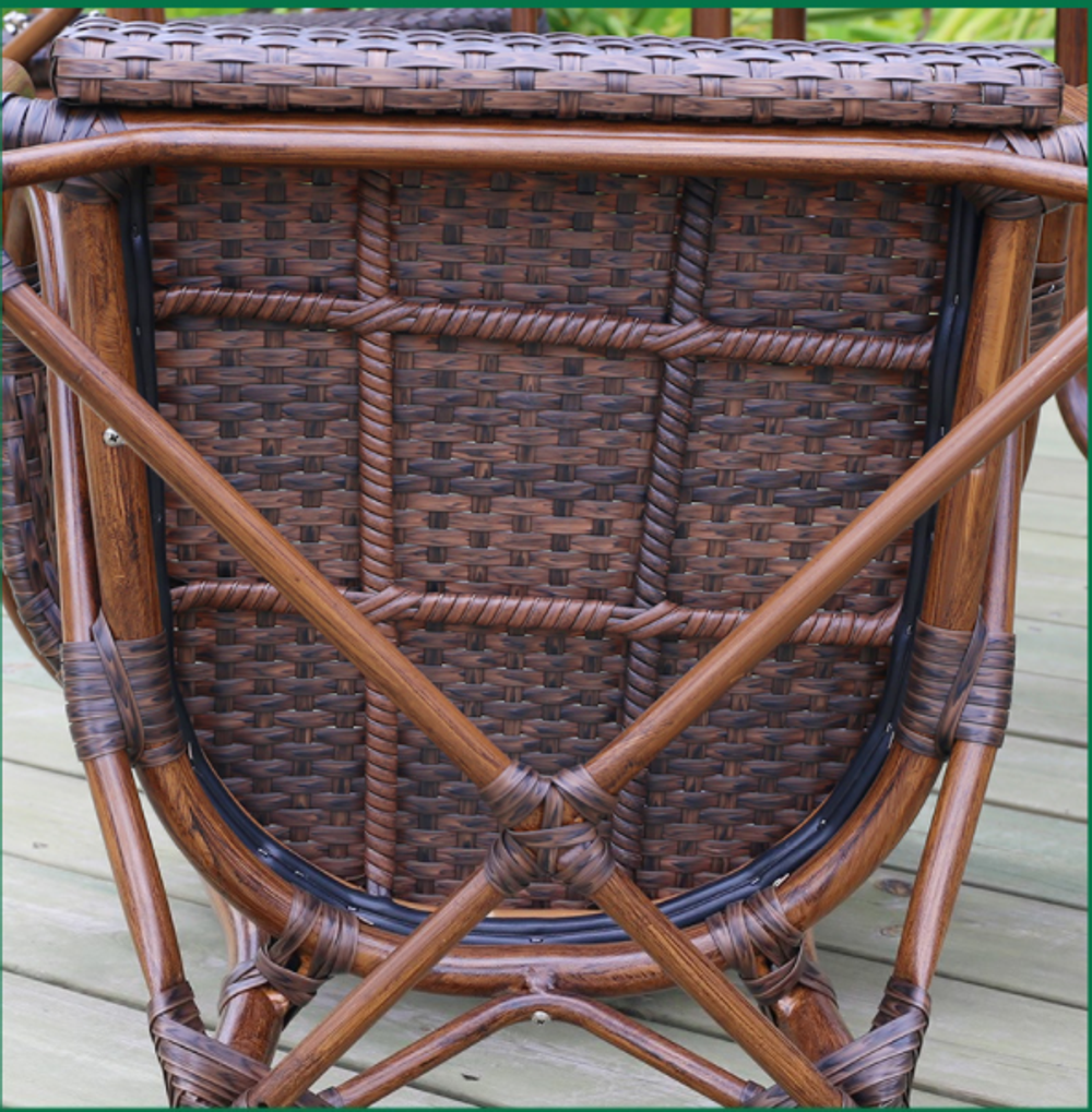 Обеденная мебель из литого алюминия Стол прямоугольный 80*120 БАМБУК + 4 Кресла БАМБУК-2