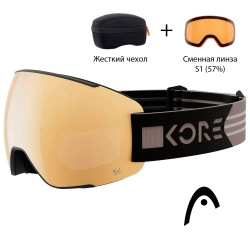 Маска горнолыжная/сноубордическая HEAD MAGNIFY 5K KORE black/gold + доп. линза