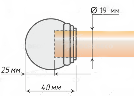 Наконечники "Тоди Макс" d19 мм, цвет антик