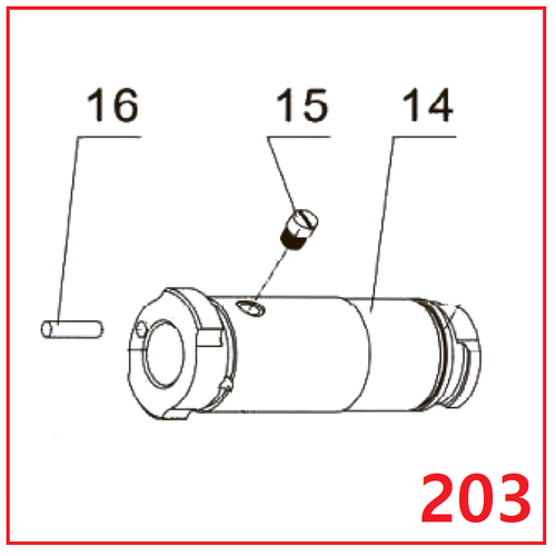 Запчасть №203 для PAG-PC84. Муфта в сборе (14, 15, 16)