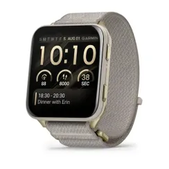 Смарт-часы Garmin Venu X1 золотистый / титан с ремешком цвета французский серый