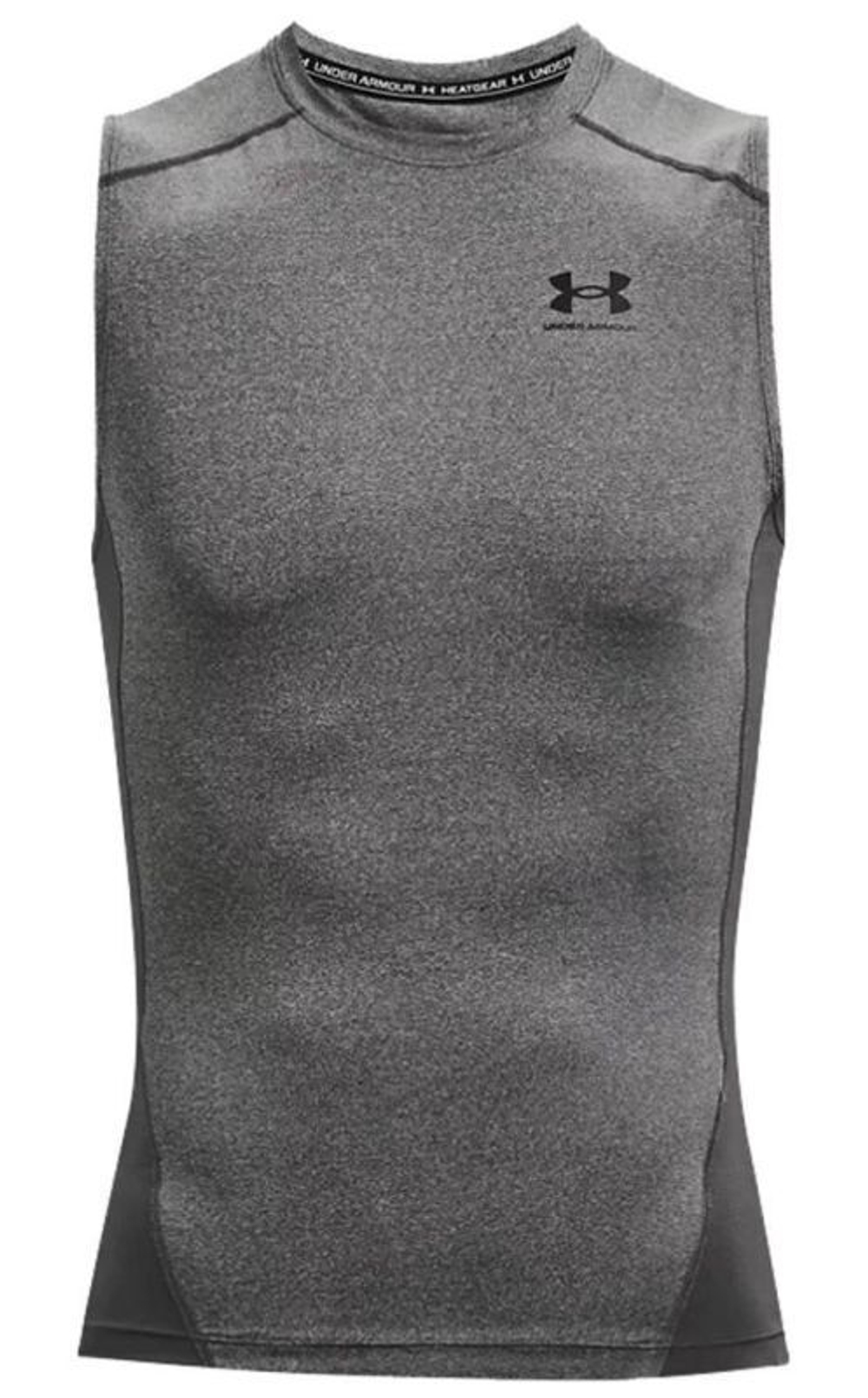 Мужская теннисная футболка Under Armour HeatGear Armour Comp Sleeveles M - carbon heather/black