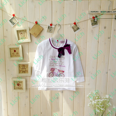 Лонгслив с принтом велосипеда, стразами и контрастным бантом