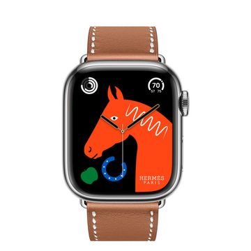 Apple Watch Hermès 45mm Silver Stainless Steel Case with Single Tour Gold