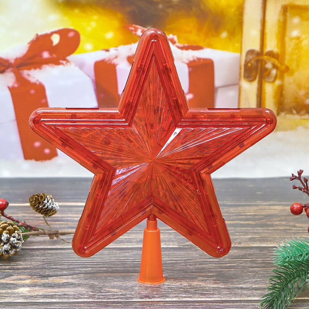 Гирлянда макушка "Звезда" 30 ламп 25см, красная