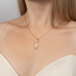 Подвеска «Жасмин» из красного золота с эмалью