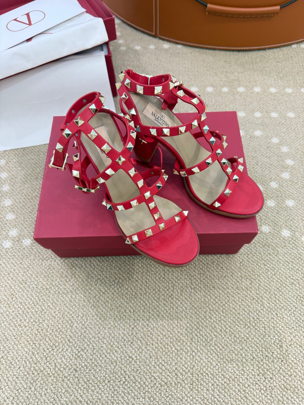 Valentino Rockstud Sandal 9 cm