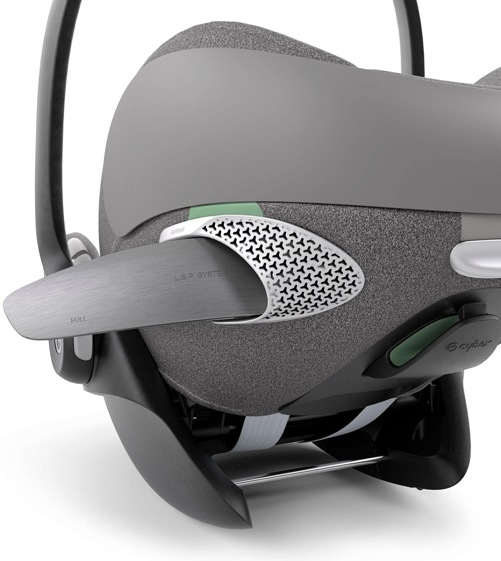 Коляска Cybex Coya Matt Black Frame Cloud T i-Size Mirage Grey Plus Leaf Green с дождевиком