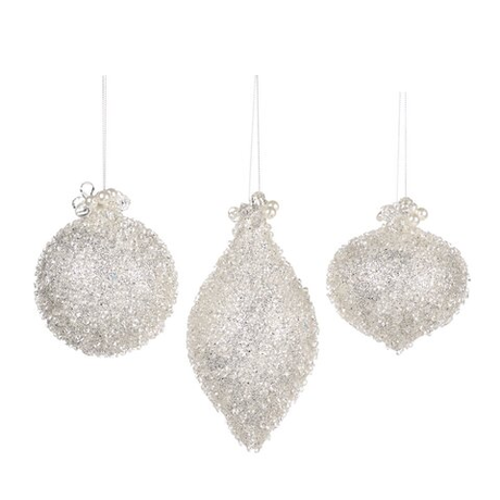 Шарик 8см Goodwill белый с серебром в ассортименте