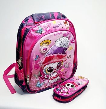 Школьный рюкзак, с пеналом для девочки "Кошка Мия"