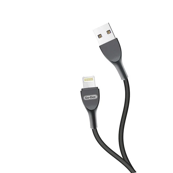 Кабель зарядки Go-Des GD-UC520 Liberty Project USB - Lightning (пружина), 1м, черный