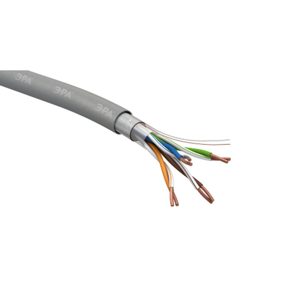 Кабель витая пара ЭРА SIMPLE F/UTP 4x2x24AWG Cat5e CU PVC 305 м | LAN-кабель витая пара F/UTP-Cu
