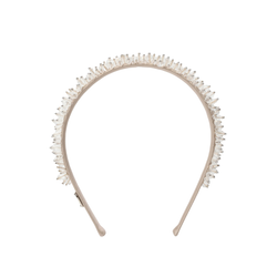 Ободок-бежевый с хрустальным декором