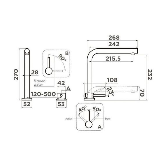 Смеситель Omoikiri Nara 2 Plus-C латунь/хром