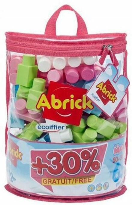 Конструктор Ecoiffier Abrick - Игровой набор 65 элементов в сумке (розовая) - 7349 01
