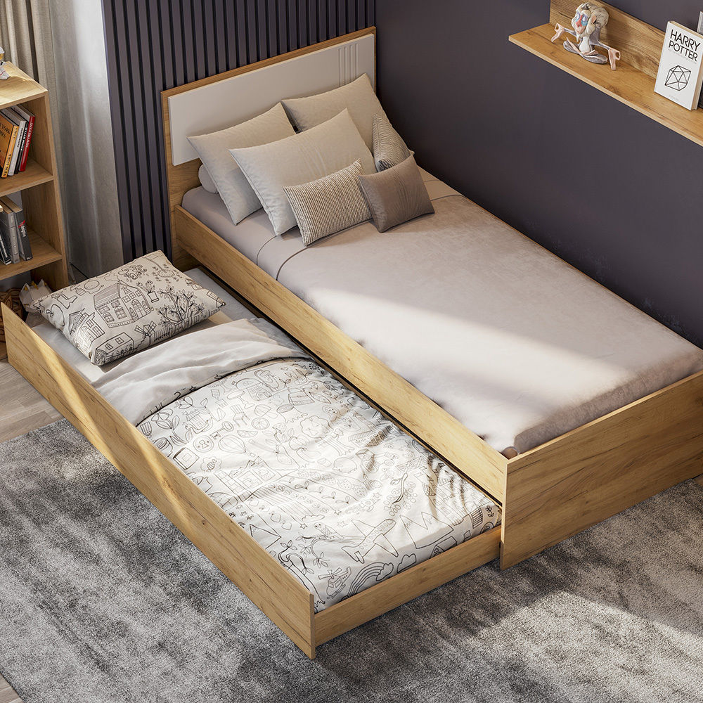 Кровать 90х200 с ламелями и выкатной кроватью Милан