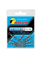 Карабин с вертлюгом для рыбалки SY-3036 №12 (упк. 8 шт.)