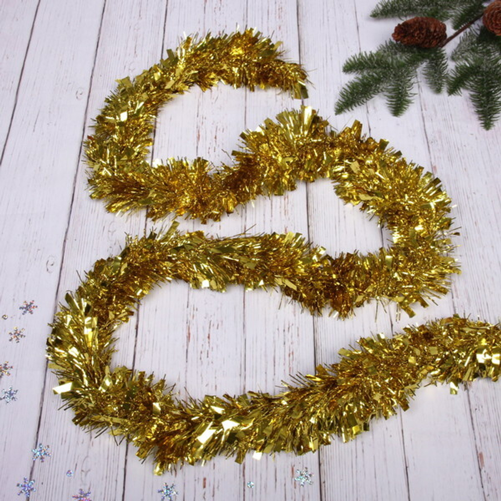 Мишура 2 м 9 см «Праздничное настроение», Золото