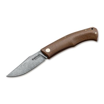 Складной нож Boker 111029 Boxer EDC Brown c клинком из стали Böhler M390 Microclean®, рукоять микарта