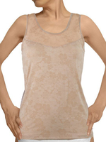 Женская майка на широких бретелях с цветочным принтом (Размер: XXXL) (Цвет: сиреневый)