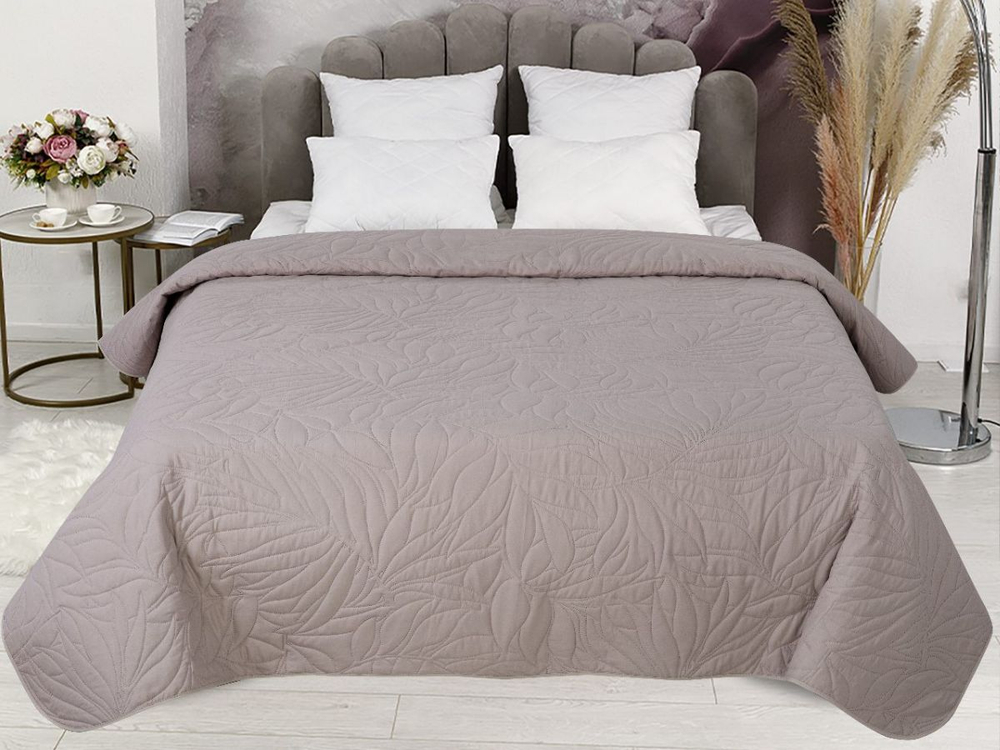 Покрывало на кровать, стеганое, поплин с размерами 215х220