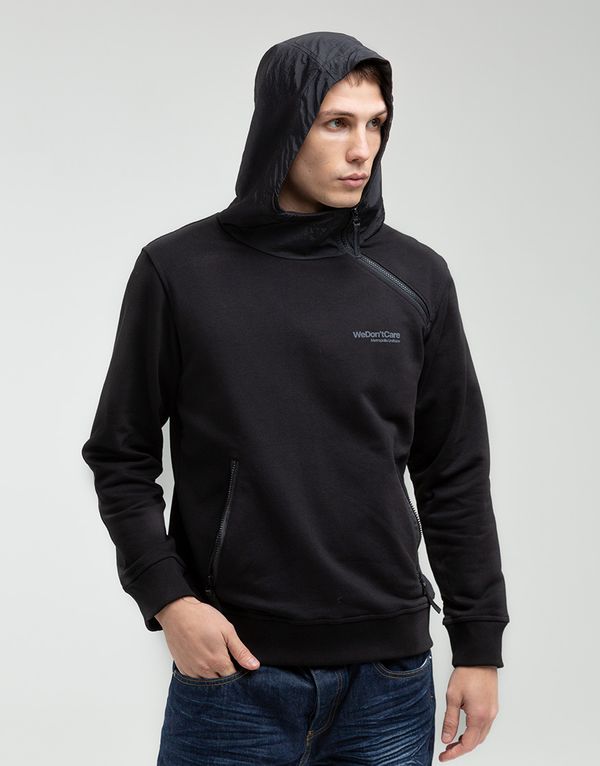 Худи We Don’t Care Diagonal Zip Hoodie Black - фото 6