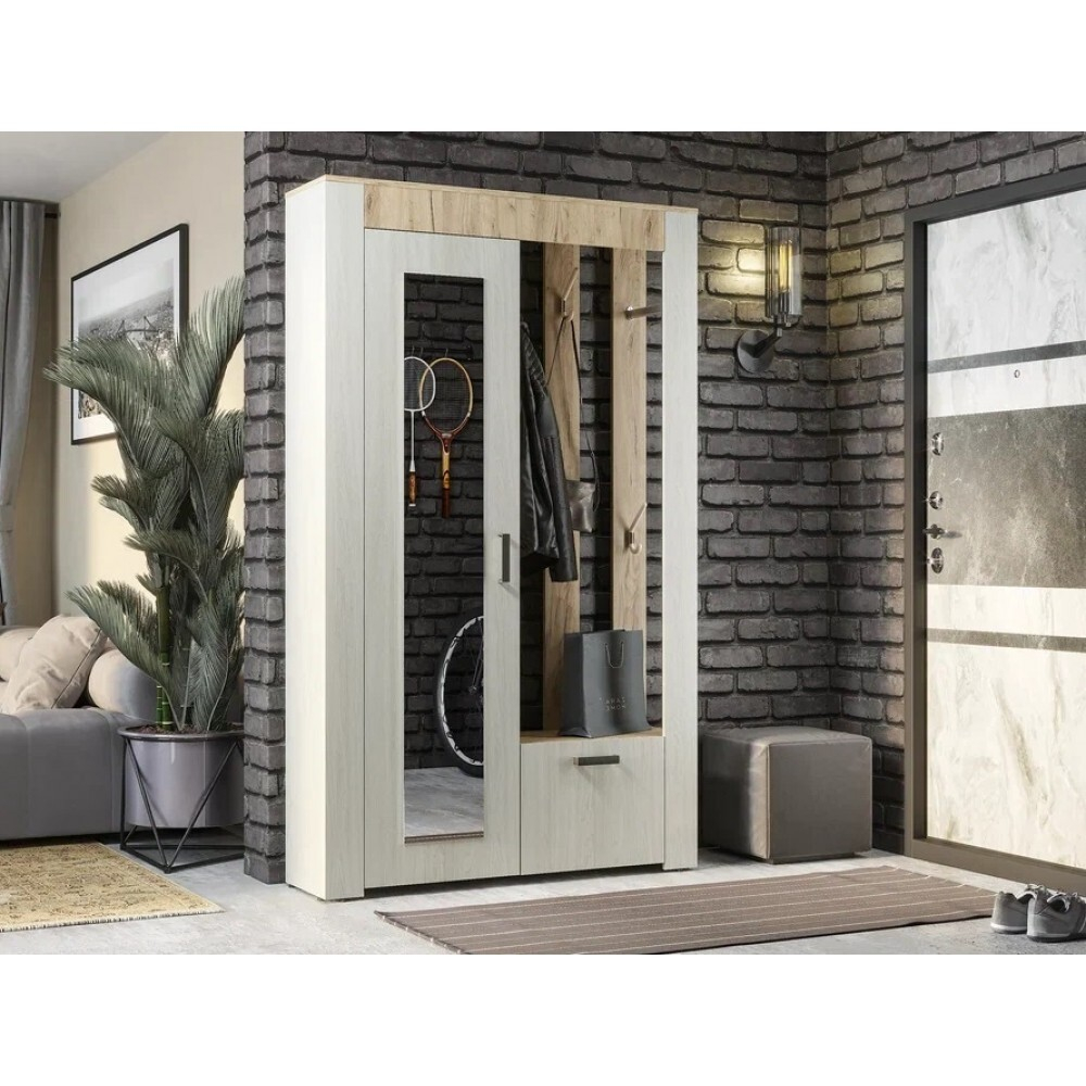 Прихожая Шкаф многоцелевого назначения Франк крафт/ясень белый(последний экземпляр)