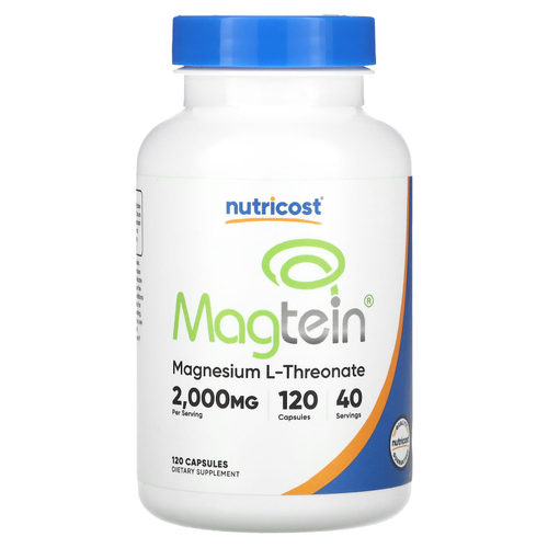 Nutricost, Magtein®, L-треонат магния, 120 капсул (666 мг на капсулу)