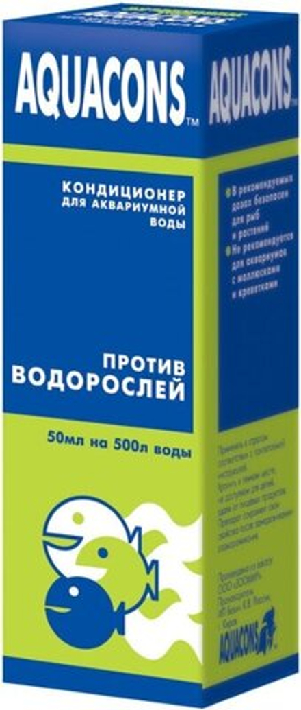Кондиционер против водорослей для аквариумной воды, 50мл Aquaqons