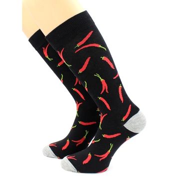 Носки с принтом "Острые перчики" черные Hobby Line