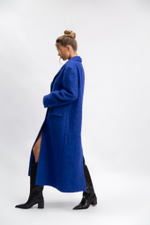 Пальто однобортное букле, карманы клапаны