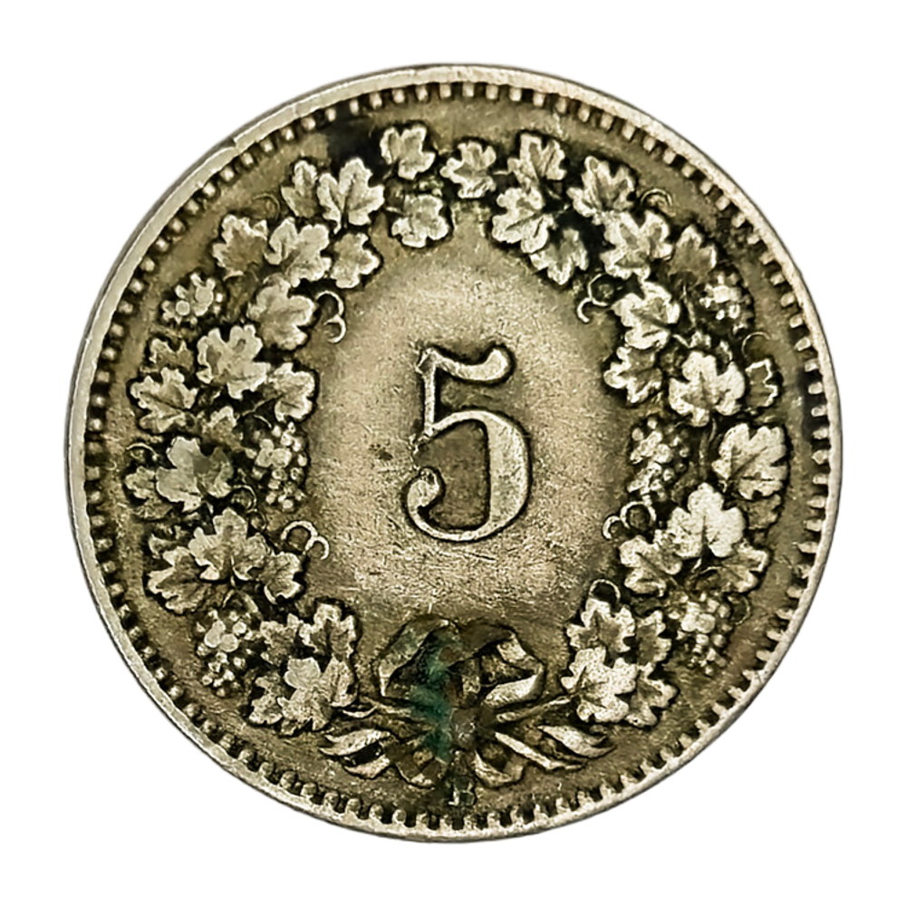Switzerland, 5 Rappen, 1915 – Libertas Series, VF