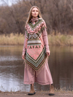 Пончо женское шерстяное с орнаментом