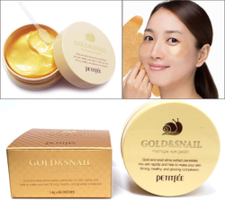 Petitfee Hydro Gel Eye Patch Gold And Snail гидрогелевые патчи для глаз на основе муцина улитки и 24-каратного золота