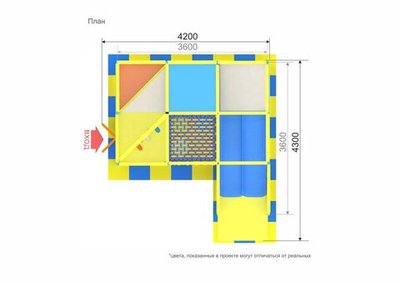 Детский игровой лабиринт «Морские жители» 11,5 м² (4,2*4,3*2.7м)