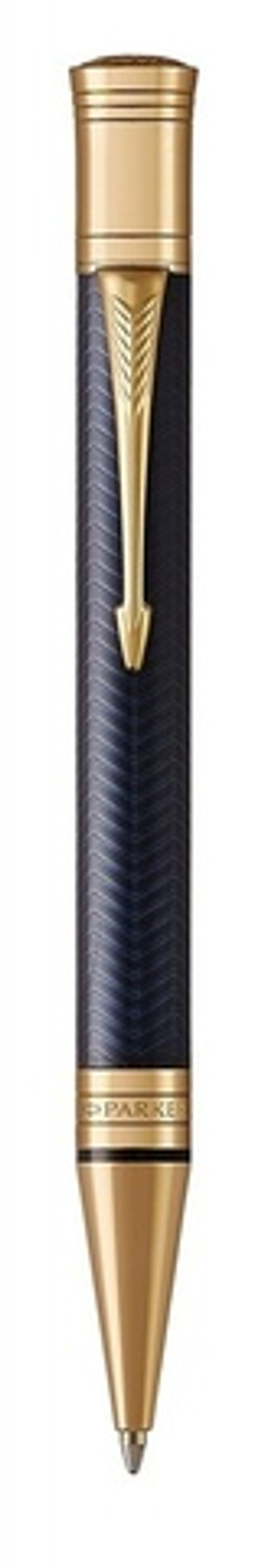 Шариковая ручка Parker Duofold Prestige Blue Chevron GT 1931373, стержень: M, цвет чернил: black, в подарочной упаковке.