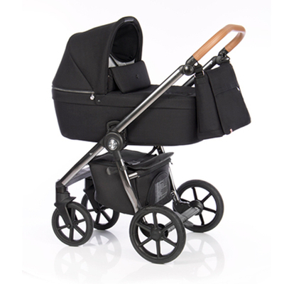 Детская коляска Roan Coss 2 в 1 New 2020 Black Chrome Line (Черный)