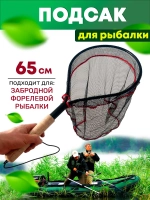 Подсак SC-663241 круглый Черный с красной нитью