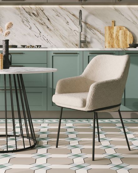 Стул кухонный Орли букле молочный