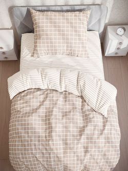 Постельное белье поплин Сказка "Анна/Анна" 1,5-сп  Наволочка 70х70 см 1 шт Простынь  150x215 см Пододеяльник 145x215 см