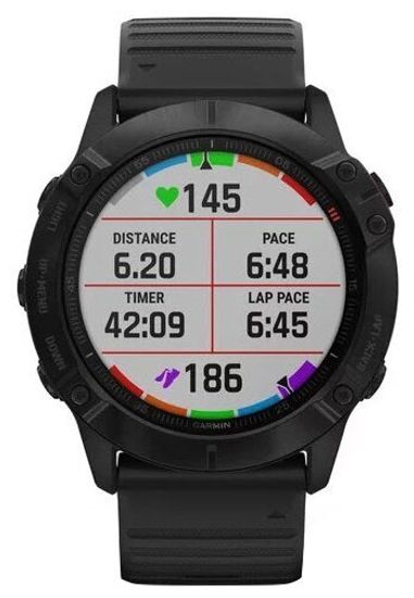Умные часы Garmin Fenix 6X Pro черный с черным ремешком