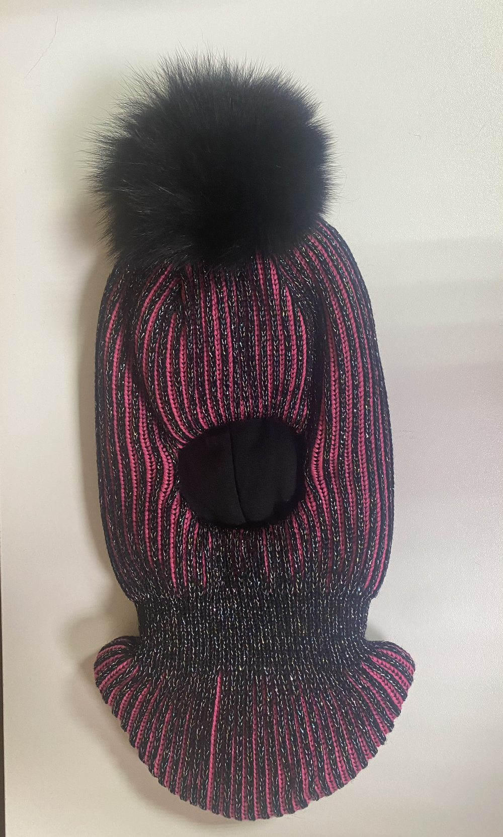 Шлем зимний детский фуксия черный мультицвет, размер 46