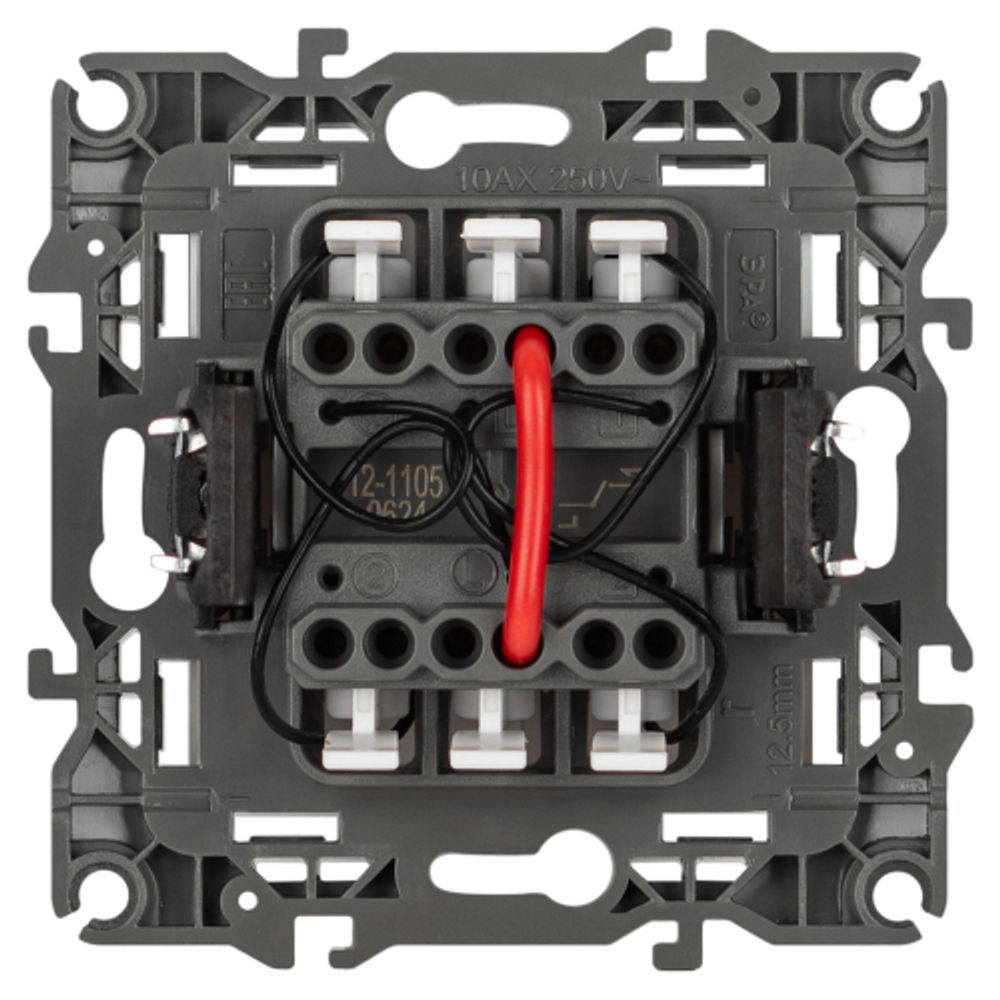 Выключатель ЭРА Серия 12 12-1105-16 двойной с подсветкой, 10АХ-250В, титан
