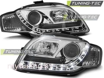 Передние фары Audi A4 B7 daylight chrome