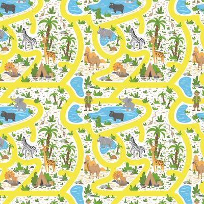 Дикие животные Африки. Детский принт