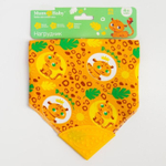 5112549 Нагрудник -бандана непромокаемый, с прорезывателем «Леопард» на кнопке