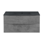 Тумба под раковину Vincea Mia 1000 подвесная, 2 выкатных ящика soft close, Beton