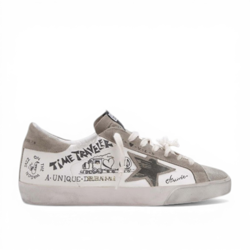 Кеды Golden Goose 'Superstar' Cuir Blanc Taupe