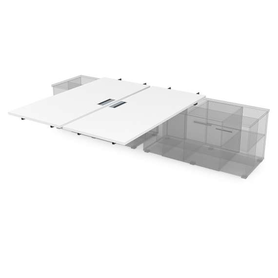 СПБС.989 Стол системы БЕНЧ на 2 рабочих места для крепления на тумбу, средний (1400*1635*750)